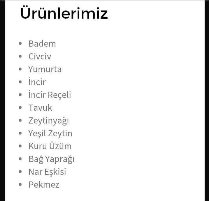 Ekbiçler Köy Ürünleri