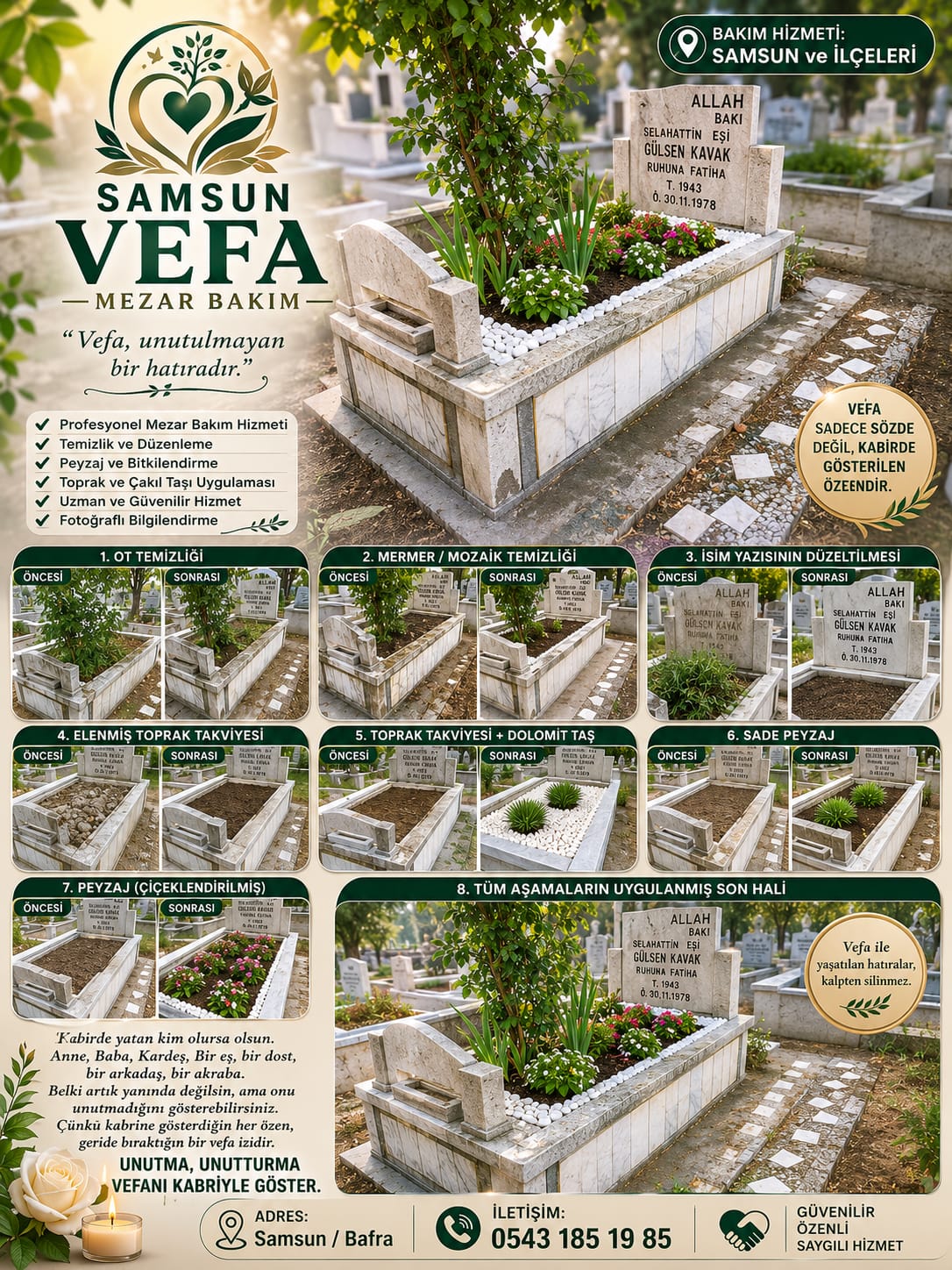 Samsun Vefa Mezar Bakım Hizmetleri