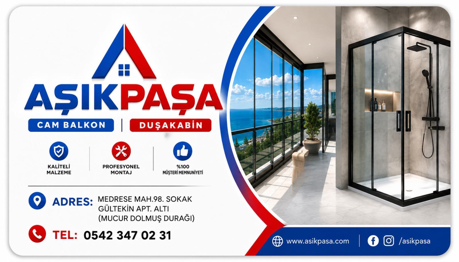 Aşıkpaşa Cam Balkon Duşakabin